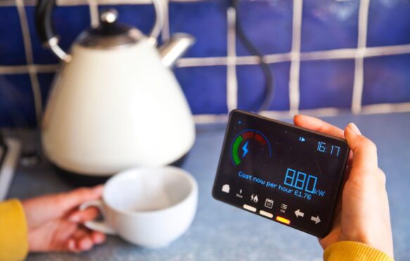 A person holds a smart meter.
