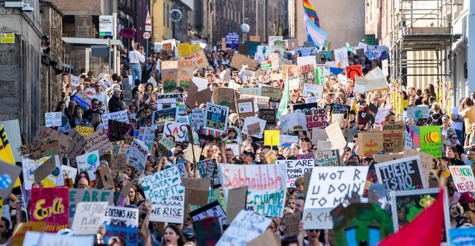 Climate march in Edinburgh.