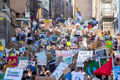 Climate march in Edinburgh.