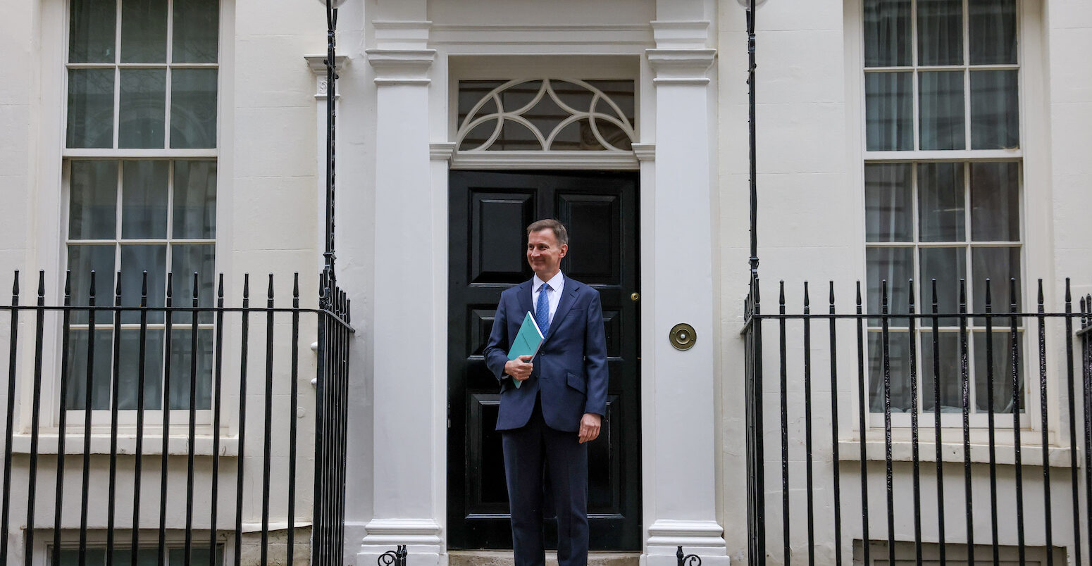 The Chancellor of the Exchequer, Jeremy Hunt on Downing Street on 22 November 2023.