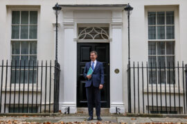 The Chancellor of the Exchequer, Jeremy Hunt on Downing Street on 22 November 2023.