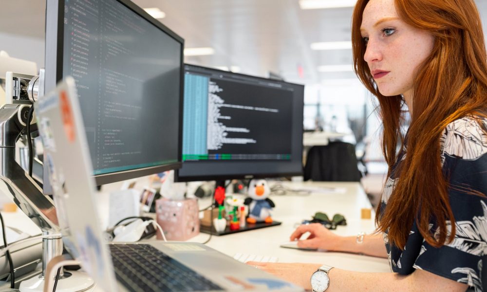 woman at computer