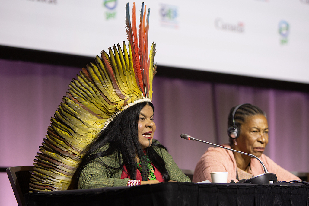 Sonia Guajajara, Minister of Indigenous Peoples, Brazil, spoke at the 7th GEF Assembly.
