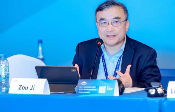 Prof Zou Ji at COP28, Dubai, UAE, 2023.