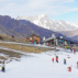 Extreme lack of snow for winter sports at La Thuile ski resort, Italy.